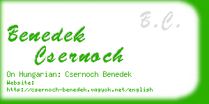 benedek csernoch business card